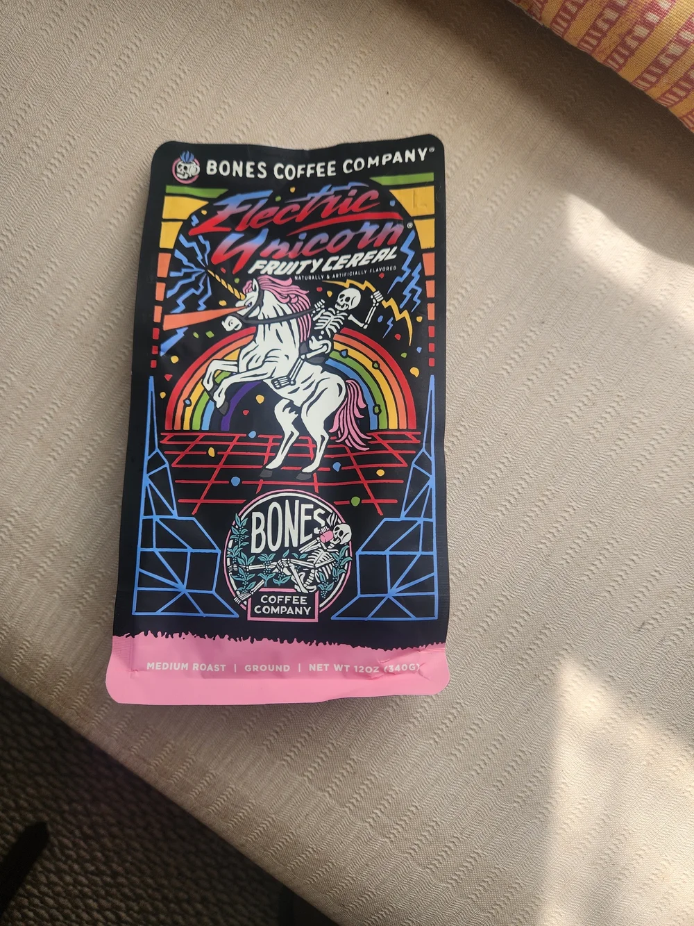 Bones Coffee Company Electric Unicorn Fruity Cereal Coffee - Black & Pink